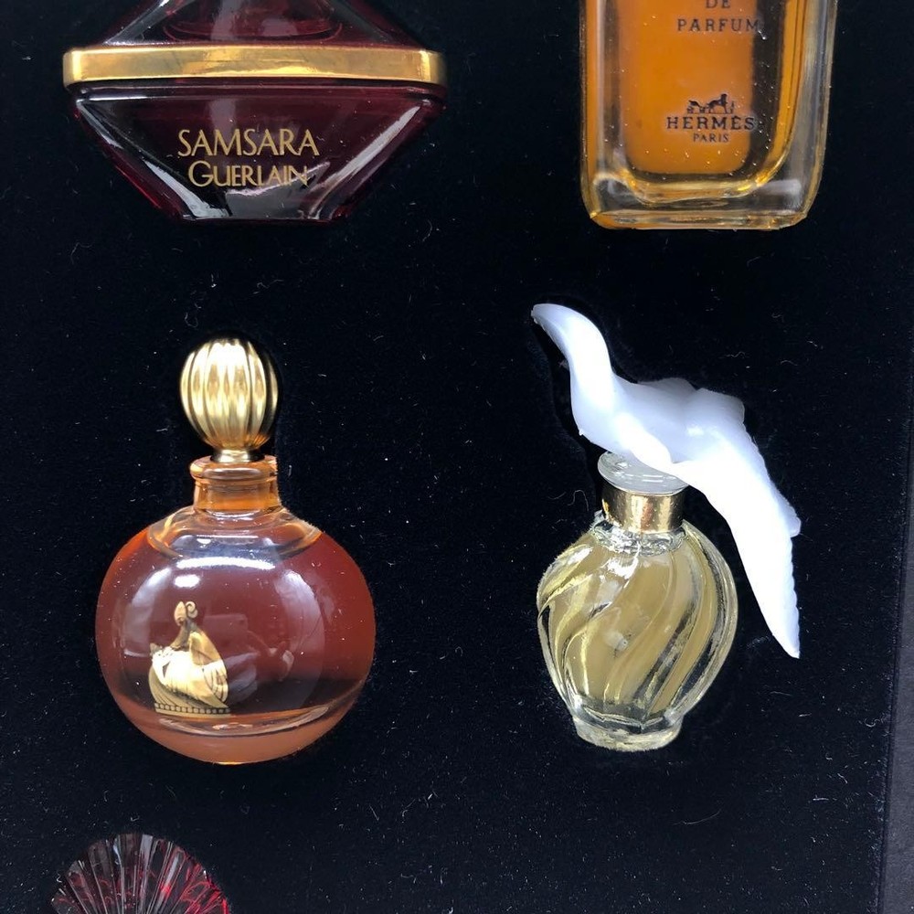Miniature Perfume Bottles Collection Empty Bottles & Boxes Set Vtg Display Only