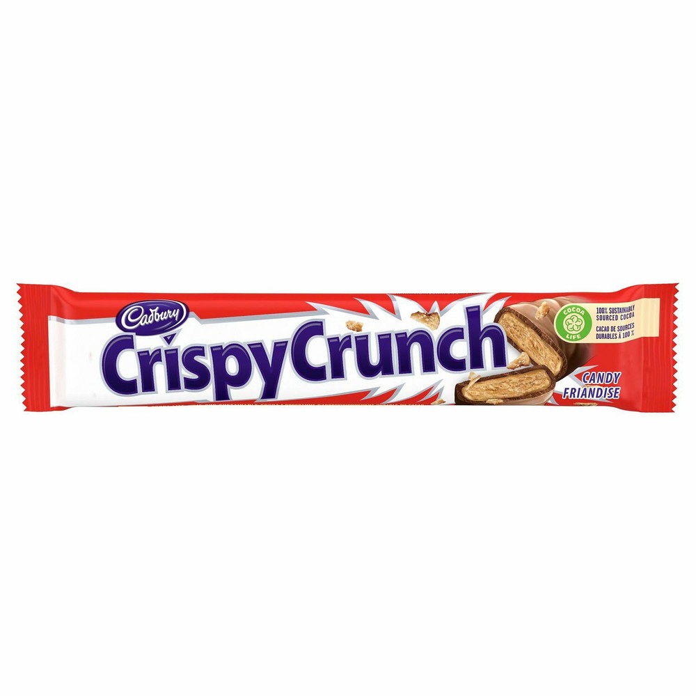 12 full size Cadbury Crispy Crunch Chocolate Bars 48g Each