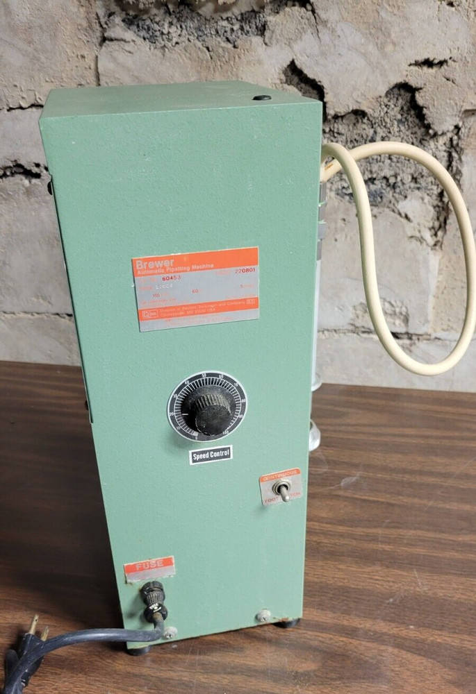 BREWER AUTOMATIC PIPETTING MACHINE MODEL 60453 ~ 115v ~ USA Vintage
