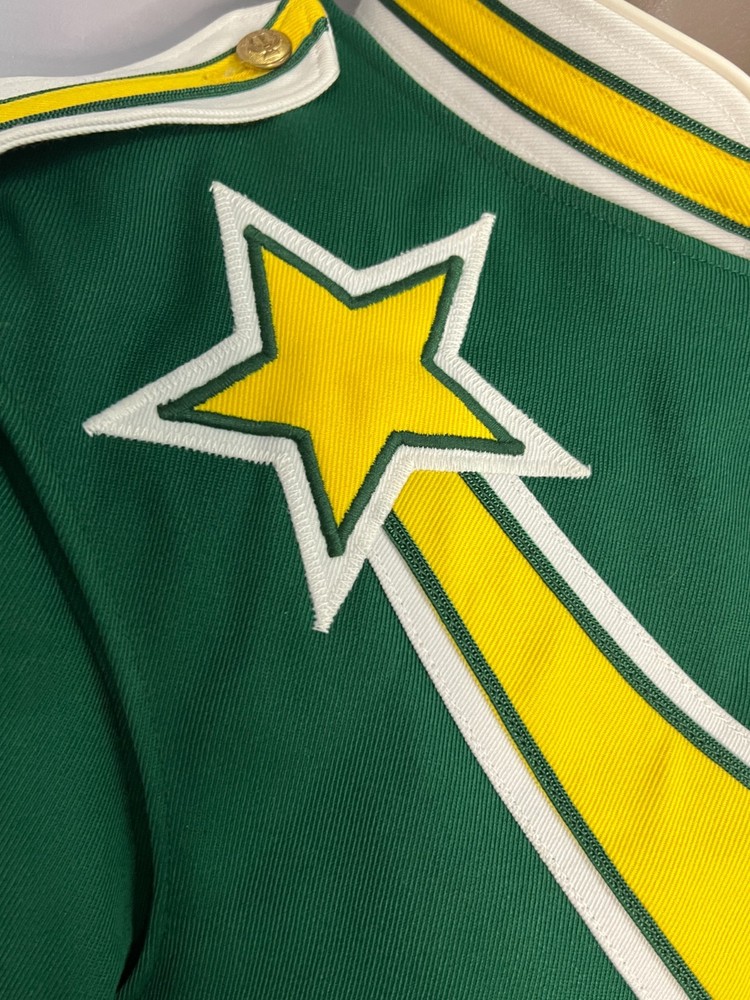 Green, Yellow & White Marching Band Jacket Size 37 Regular - Authentic
