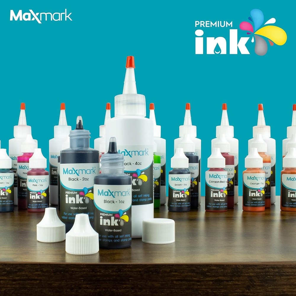 Black 2 oz. Refill Ink for Self-Inking Stamps with Controlled Applicator
