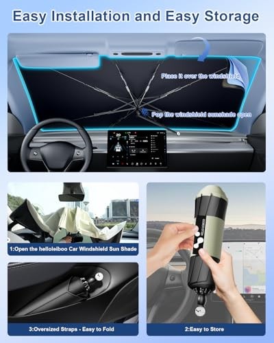 ???? ???????? Car Windshield Sun Shade Umbrella Medium(57"L ×32“W)