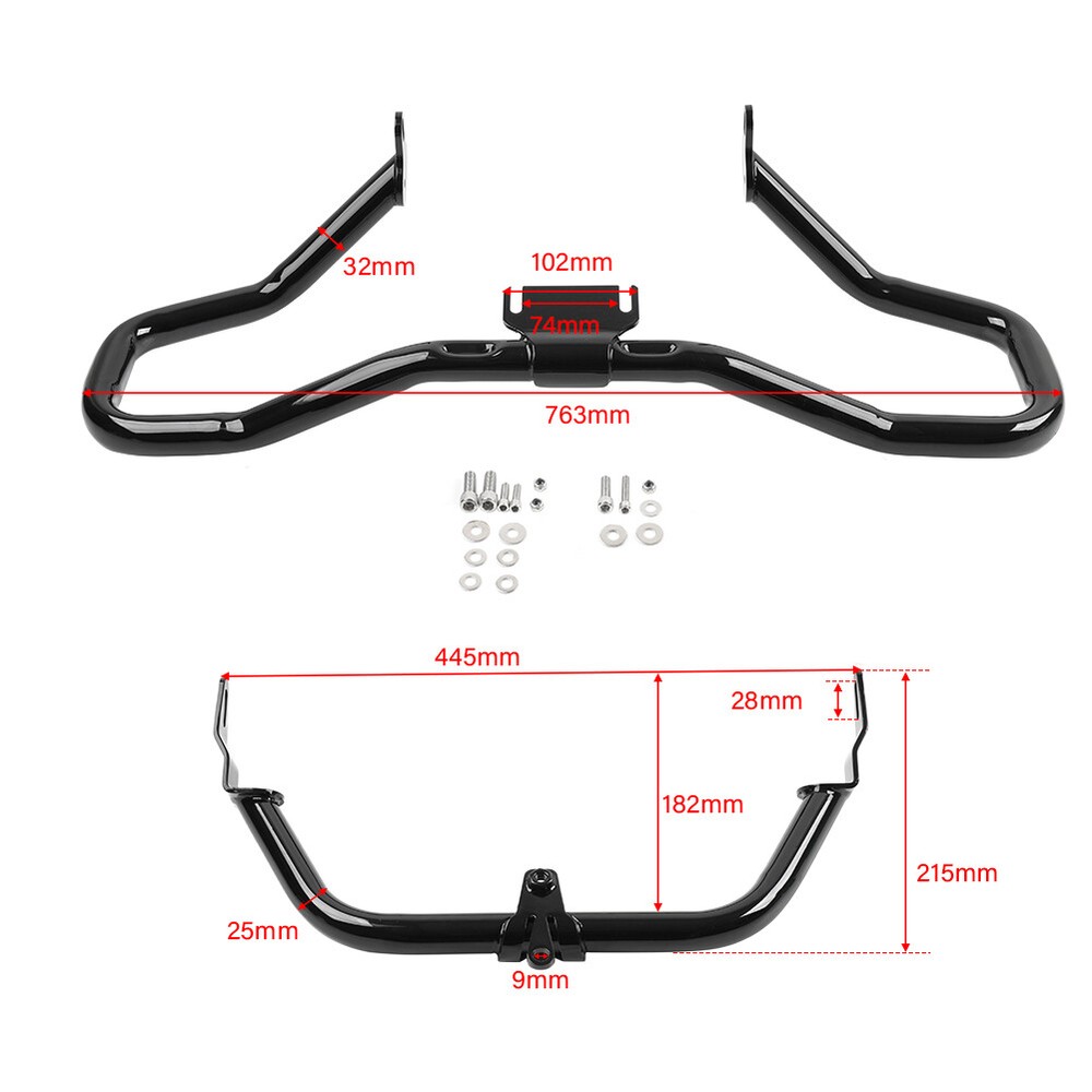 Chrom Engine Crash Bar Fairing Support Bracket For Harley Road Glide FLTRX 15-23