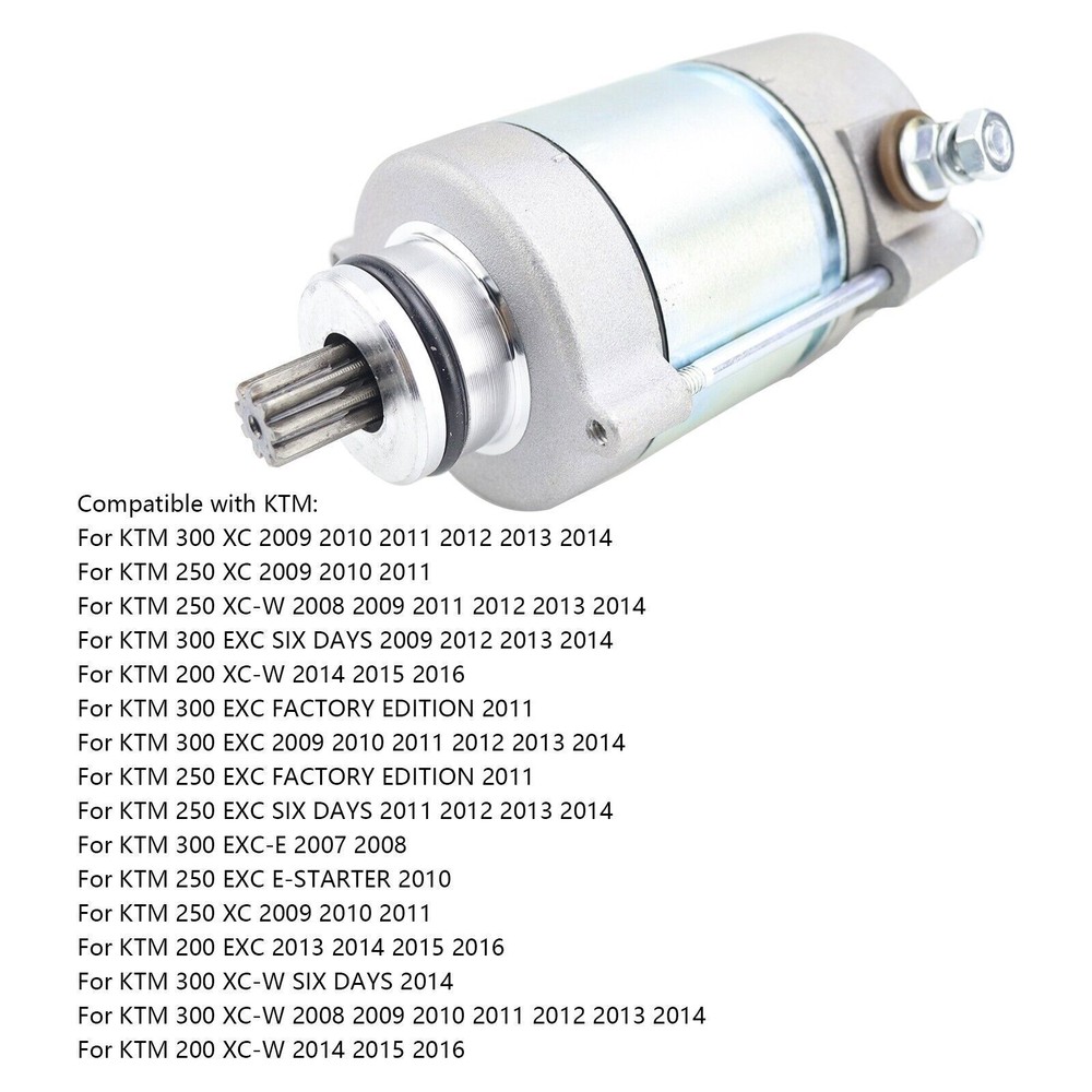 Starter Motor Replacement for KTM 200 EXC XC-W 2013 2014 2015 2016 with Bendix