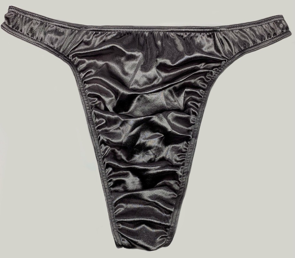 Second Skin Satin Thong Silver S