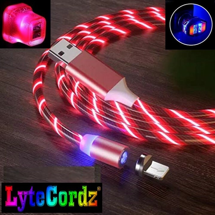 LED Light Up Charging Charger Cable USB Data Cord iPhone Android Type C Phone