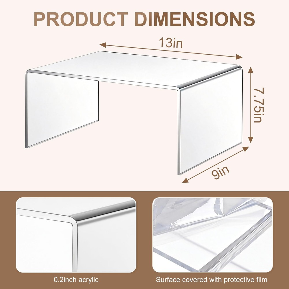 2 Sets Acrylic Display Risers,13 Inch Counter Organizer Rack, Kitchen Counter...