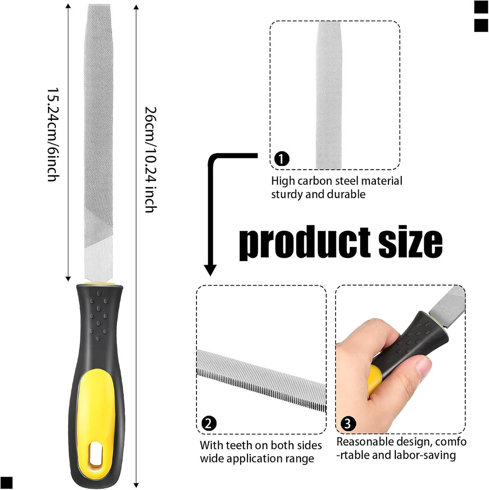 2 Pieces Flat File Metal Axe Sharpener File Steel Rectangular 6 Inch Mill Hand S