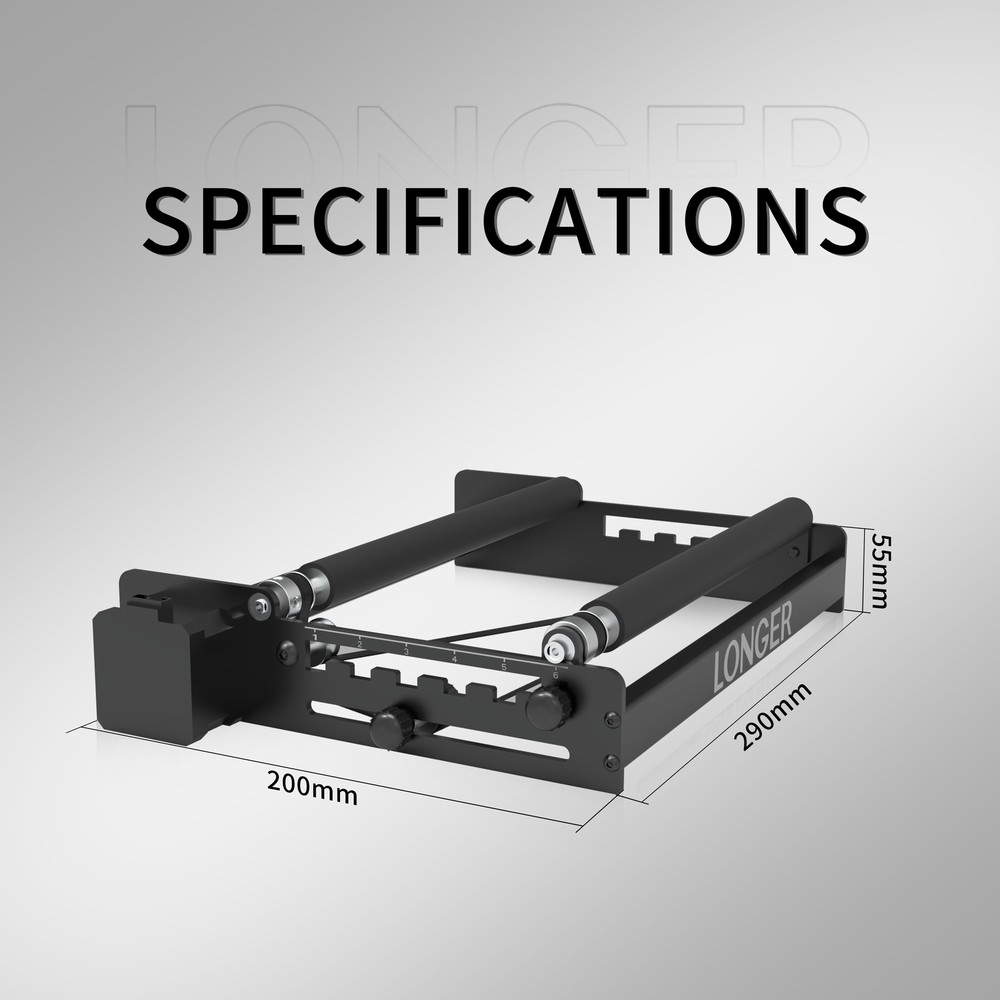 LONGER Laser Rotary Roller 360° Rotation for Laser Engraver Cylindrical Objects