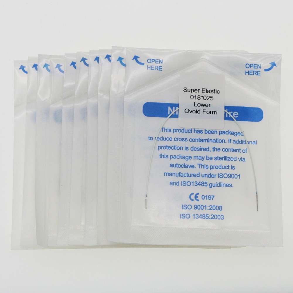 10Pcs Dental Orthodontic Arch Wires Super Elastic White Rectangular Ovoid Form