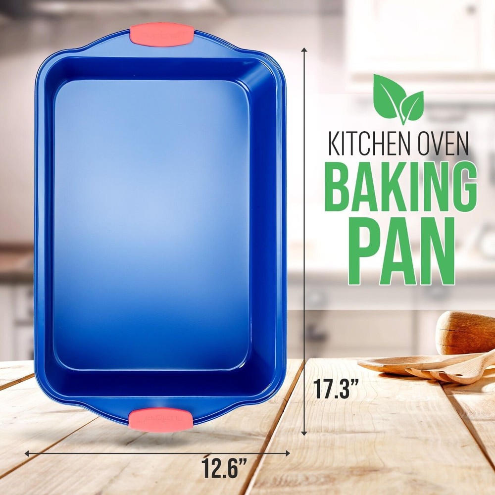 Nutrichef Non-Stick Baking Pan - Deluxe Nonstick Blue Coating Inside & Outside