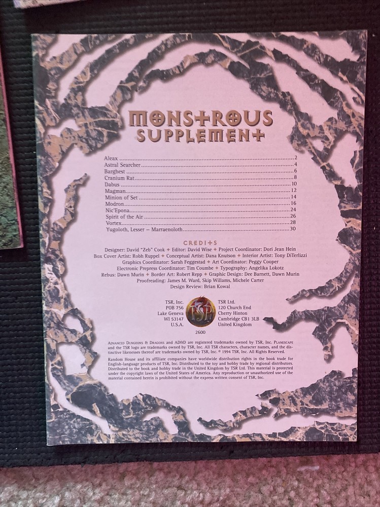 Planescape Campaign Setting box set, AD&D 2600. Missing Screen And 2 Maps