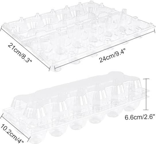 60 Pack Plastic Egg Cartons Cheap Bulk 1 Dozen Clear Empty Egg Cartons for