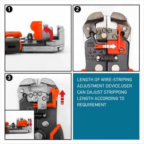 Wire Strippers Stripping Cable Cutter Plier Multi-function Handle Tool 10-24 AWG