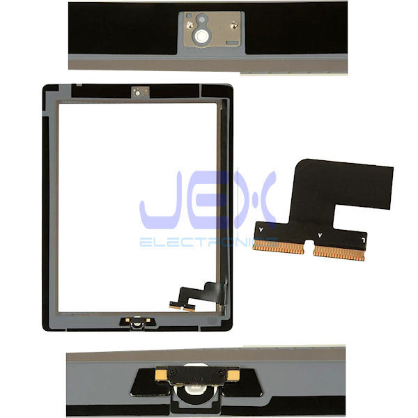 Replacement Black Glass Digitizer Touch Screen Full Front Assembly for iPad 2