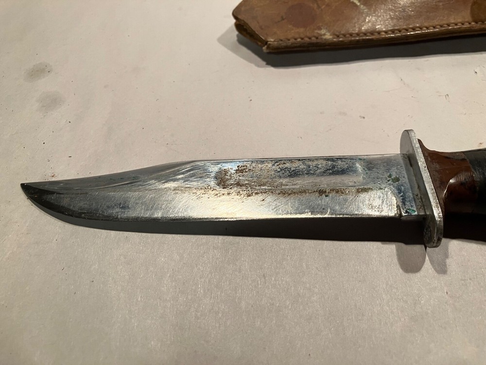 USA KA-BAR Polished Commando WW2 WWII with Leather Sheath