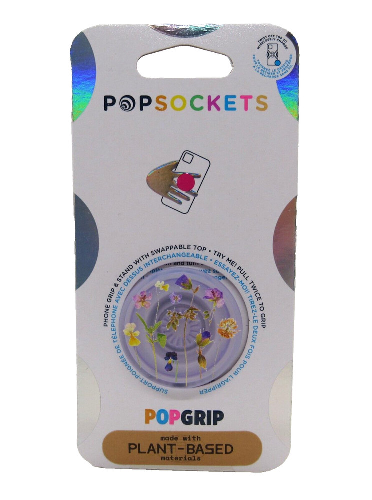 PopSockets Phone Grip Stand Plant Based Purple Fields POPGRIP Popsocket