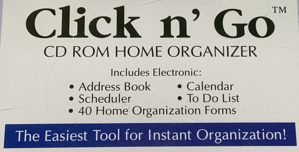 Organized Options Click N Go CD ROM Home Organizer 2002