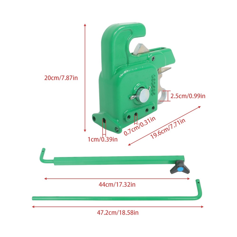 Quick Hitch w/Stabilizer Bar for Category 1 Tractors/Implement Green Easy Change