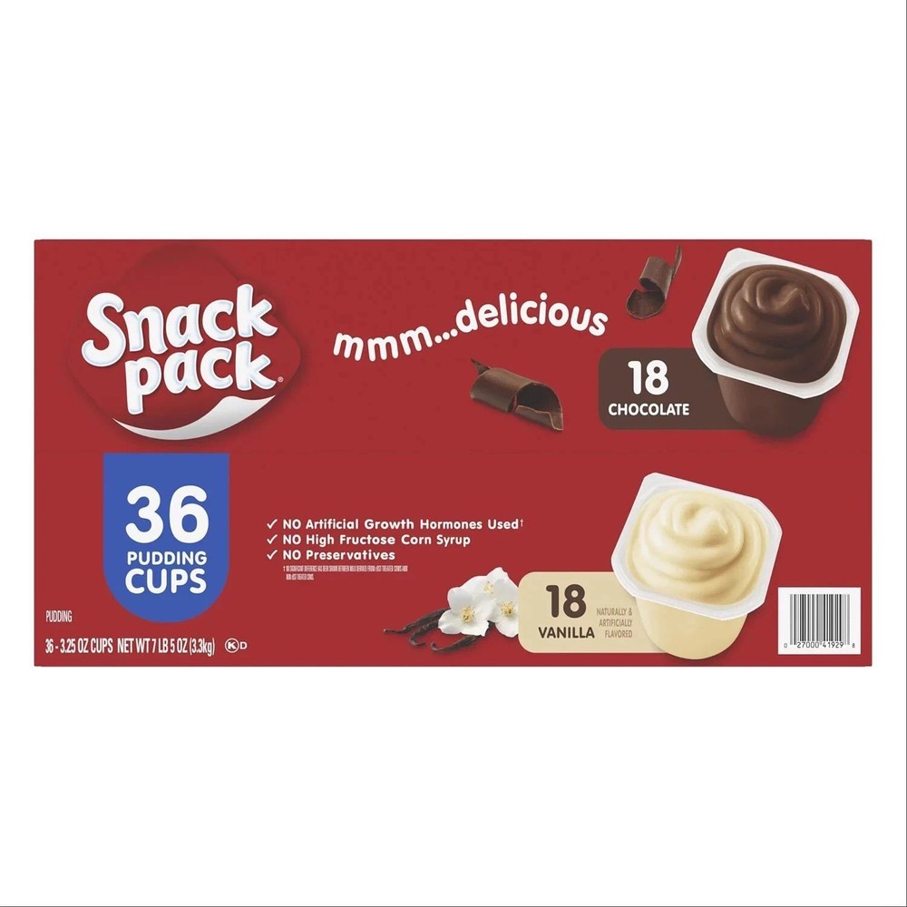 2 PACK - Snack Pack Pudding Variety Pack 3.25 oz., 36 pk (Total 72 Cups)
