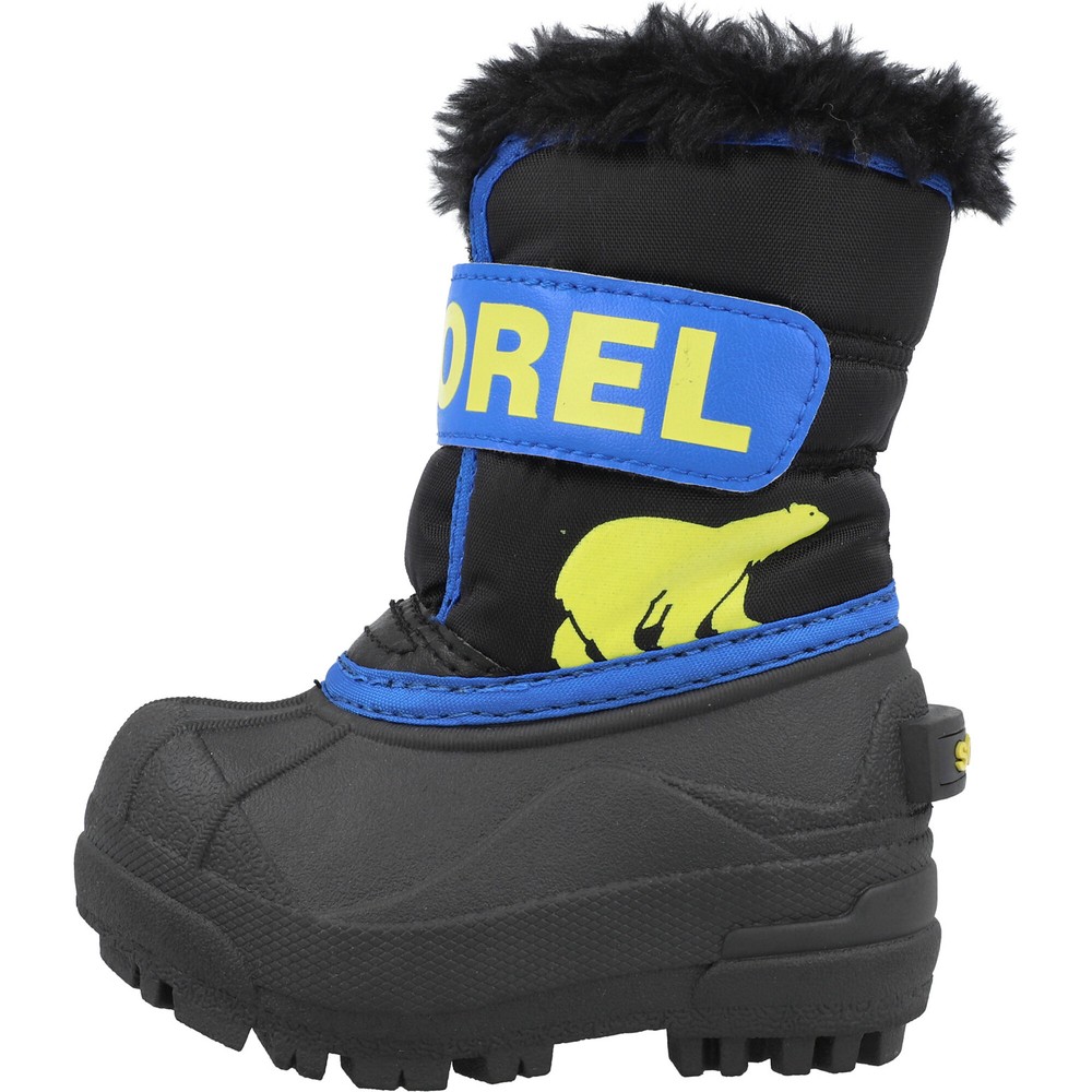 Sorel Snow Commander Kids Winter Boots Black Blue