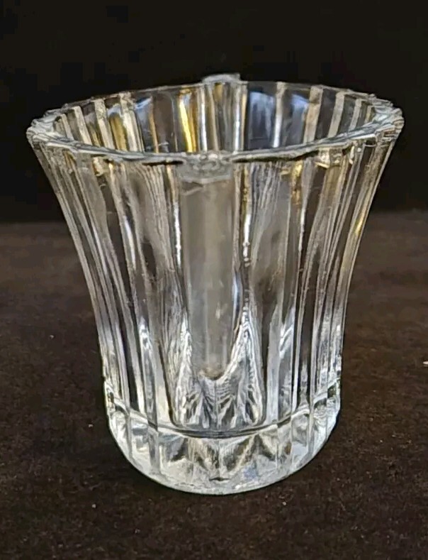 HEISEY RIDGELEIGH Vintage Mini SUGAR Clear Glass Lined Solid Handles