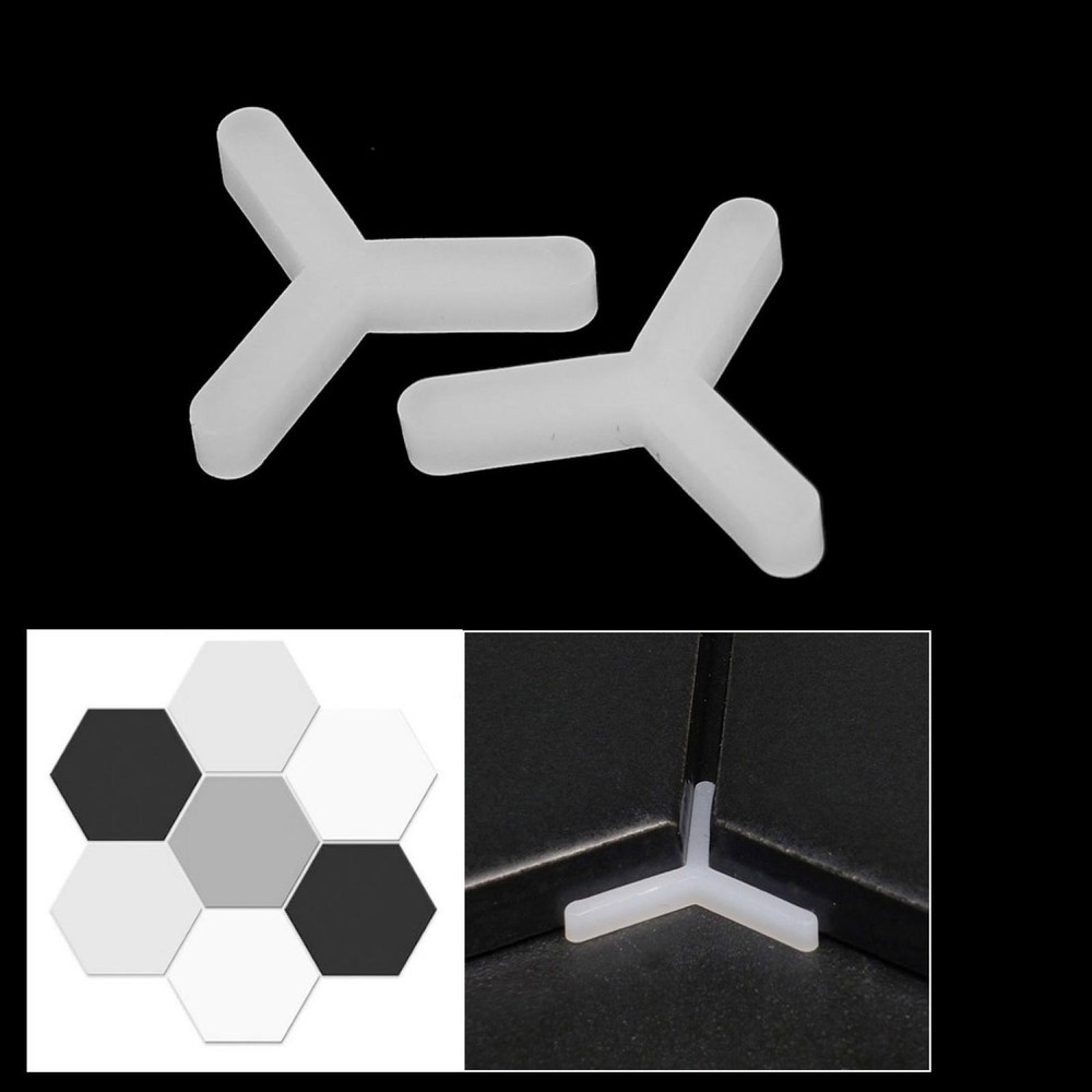 1000pcs Tile Spacers Floor Wall Plastic Y Type Tiling Grouting Tools 3mm White