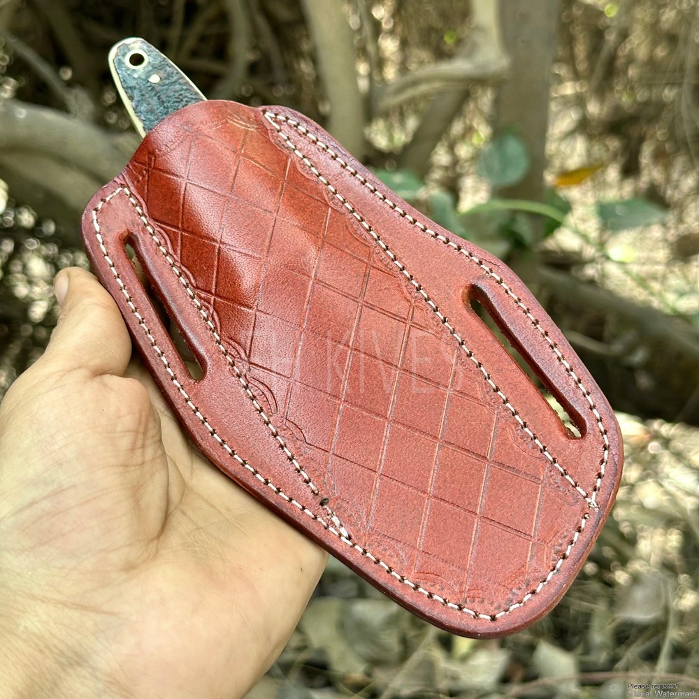 Custom Engraved Pure Leather Belt Loop Sheath for Fixed Blade & Skinner