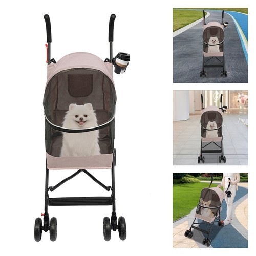 Foldable Small & Medium-sized Dogs Cats Pet Stroller Trolley Pet Travel Stroller