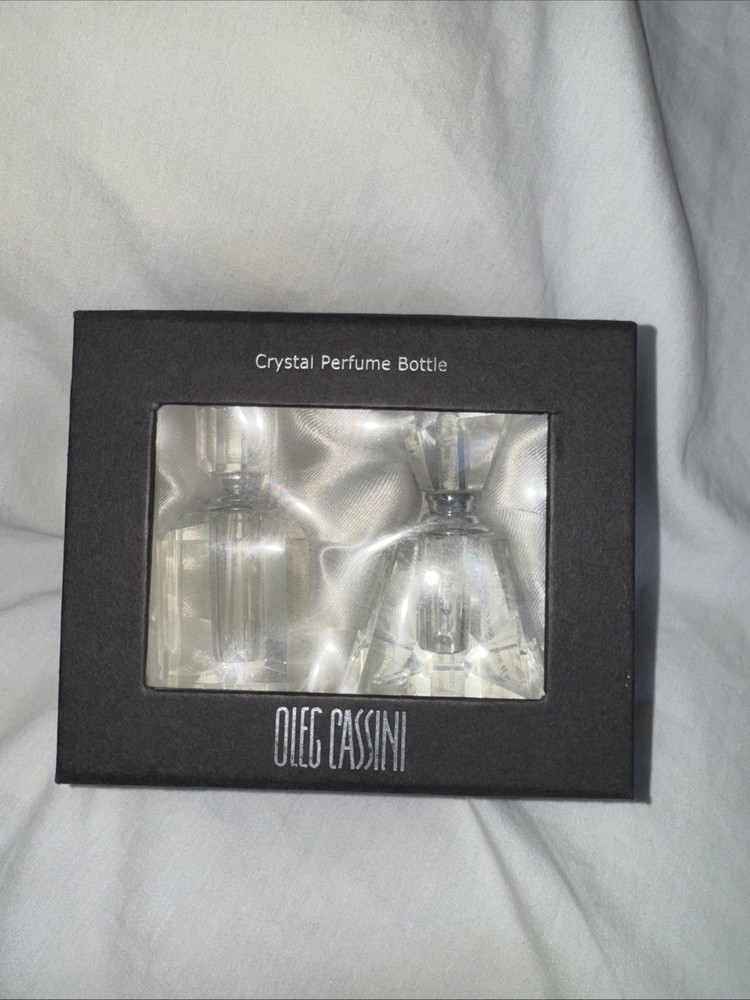 OLEG CASSINI  Crystal Perfume Bottle signed In Original Box