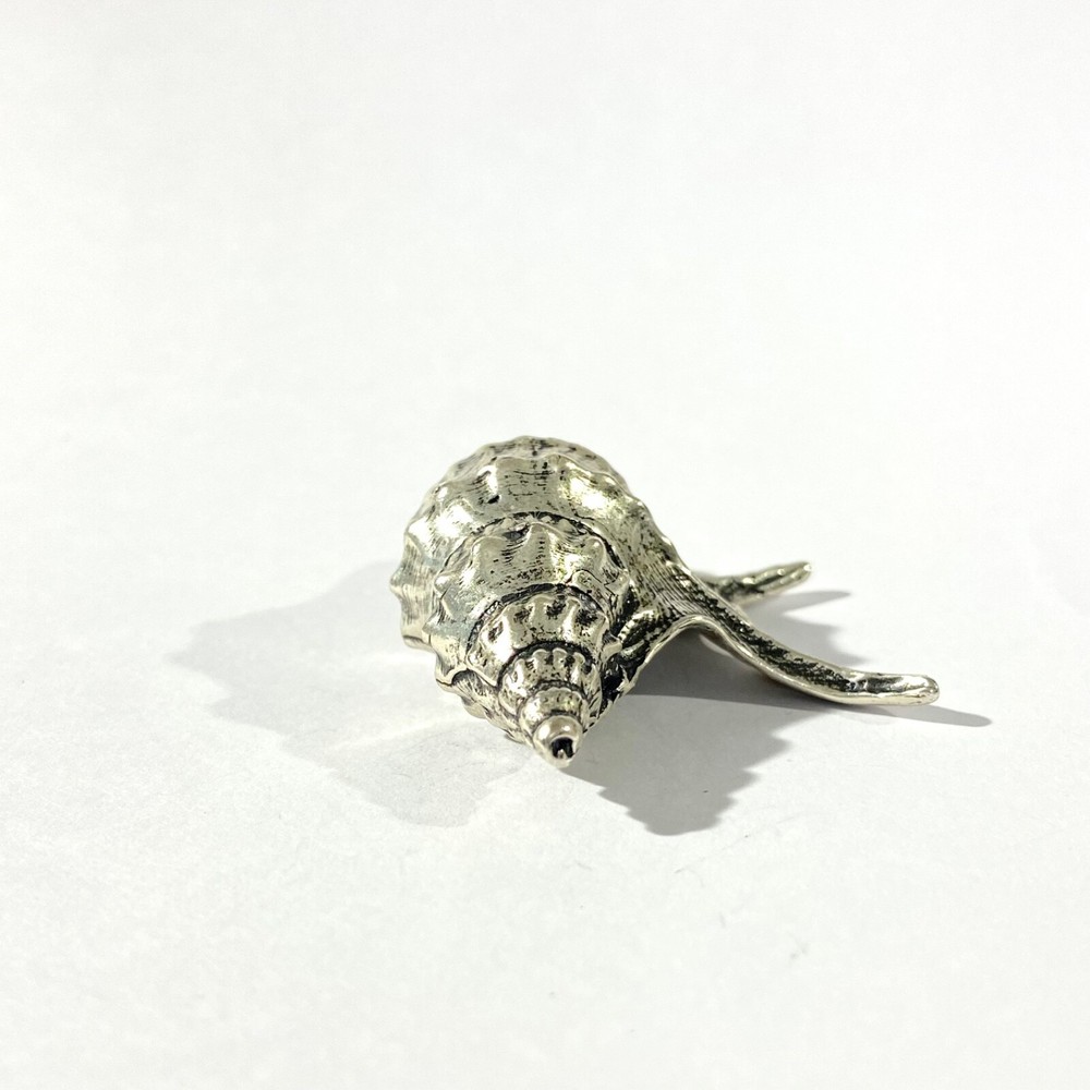vintage solid silver shell miniature , hallmarked italian figurine