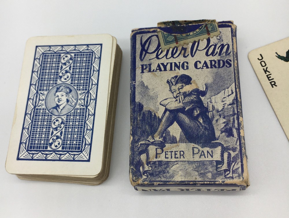 Vintage Peter Pan Miniature Playing Cards Complete Blue Deck
