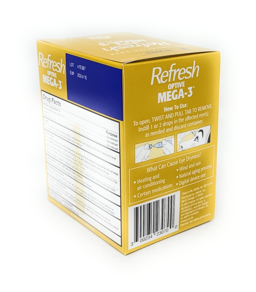 Refresh Optive MEGA-3 Preservative-Free Lubricating Eye Drop, 70 Vials