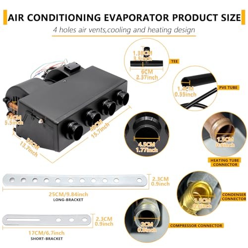 A/C Air Conditioning Evaporator,12V Universal Underdash Auxiliary Heating &