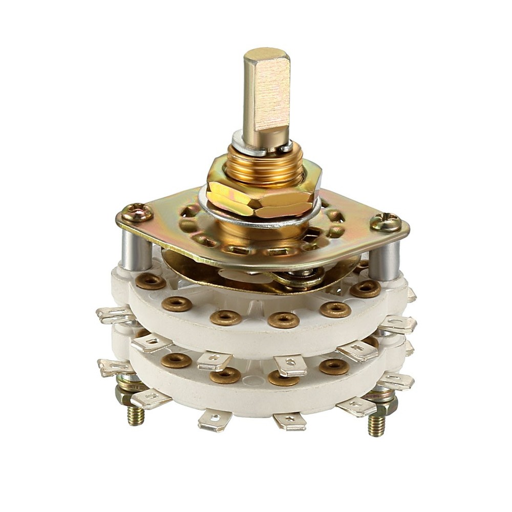 2P8T 2 Pole 8 Position 2 Deck Band Channel Rotary Switch Selector