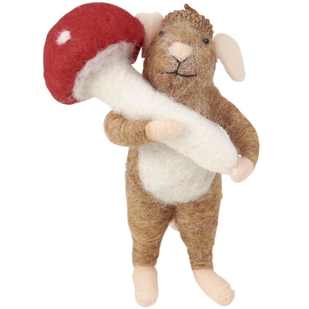 Primitives by Kathy Toadstool Mouse Collectible Critter Holding a Toadstool M...
