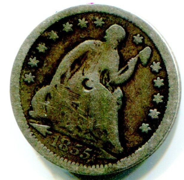 1855 Silver Half Dime !!