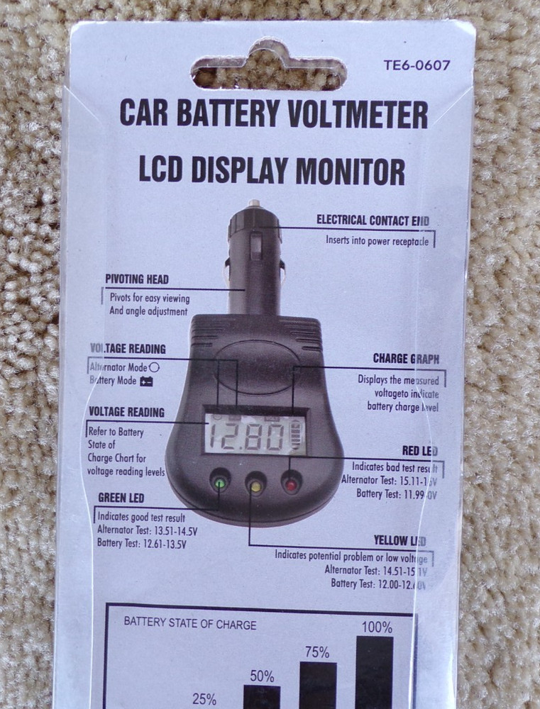 Digital Car Battery Voltmeter LCD Display @h20