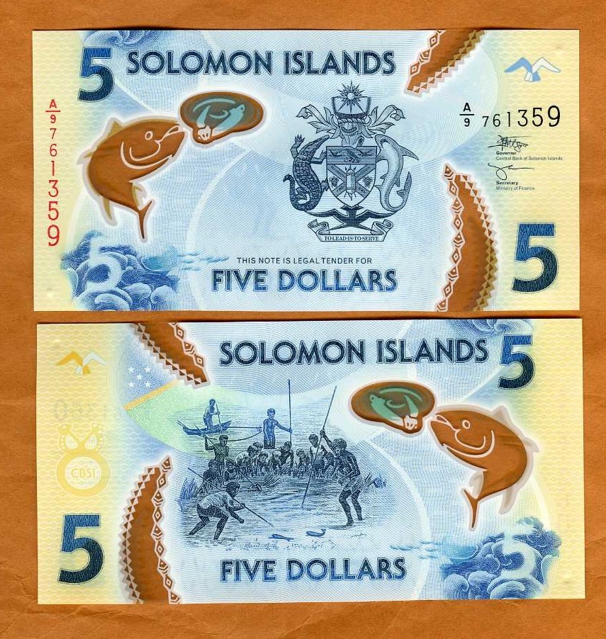 Solomon Islands, $5, ND (2025), P-New A/9-Prefix, Polymer, UNC