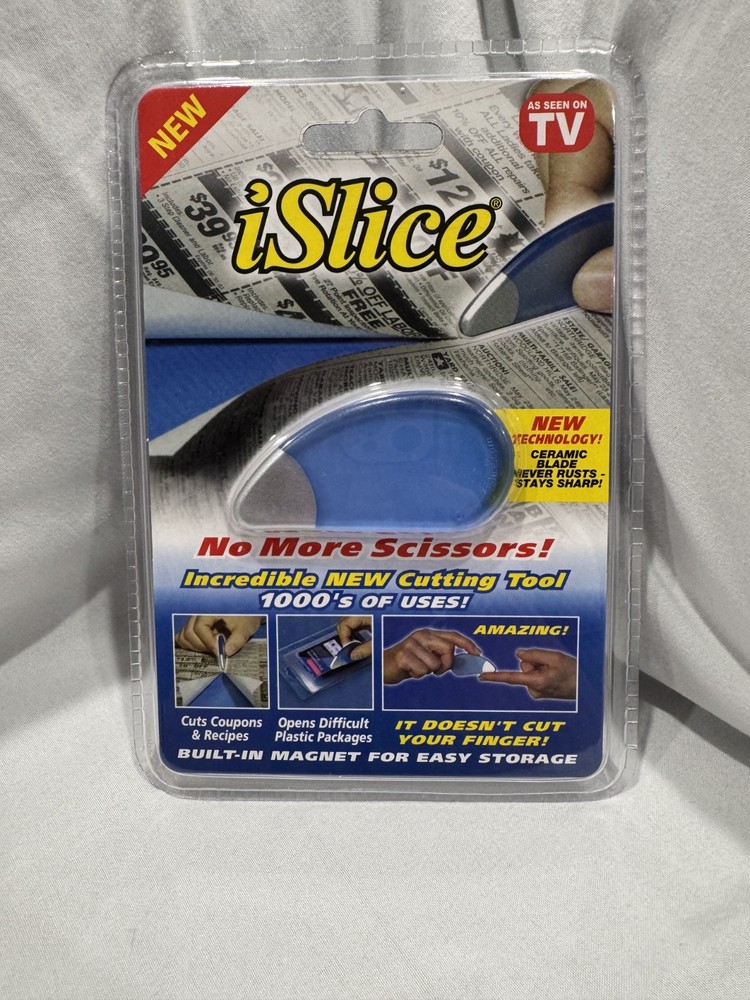 iSlice Cutting Tool Ceramic Blade Safety Plastic Clamshell Package Opener Magnet