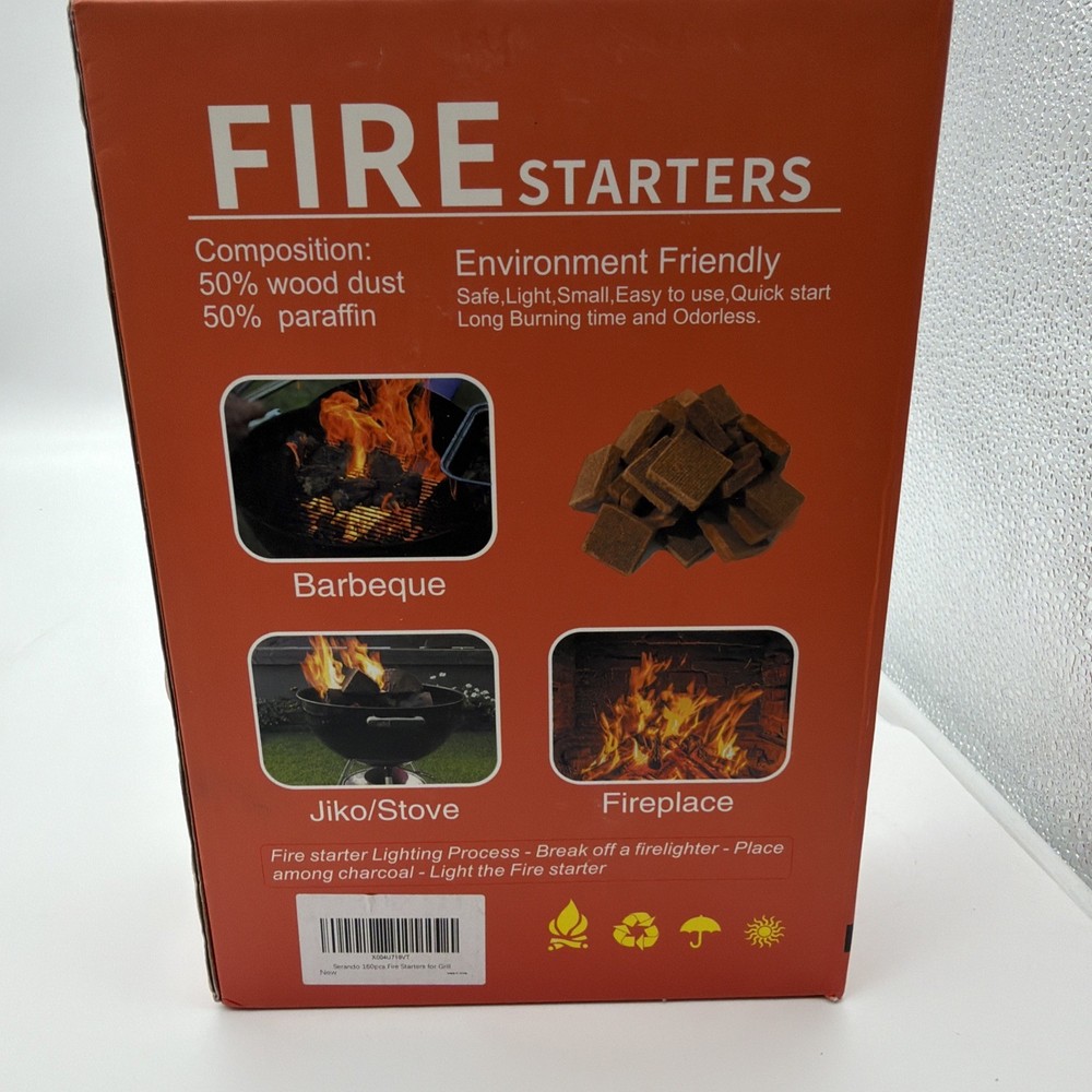 Fire Starter Cubes, 160 pcs Bulk Pack Fast Grill BBQ Charcoal Start Odorless