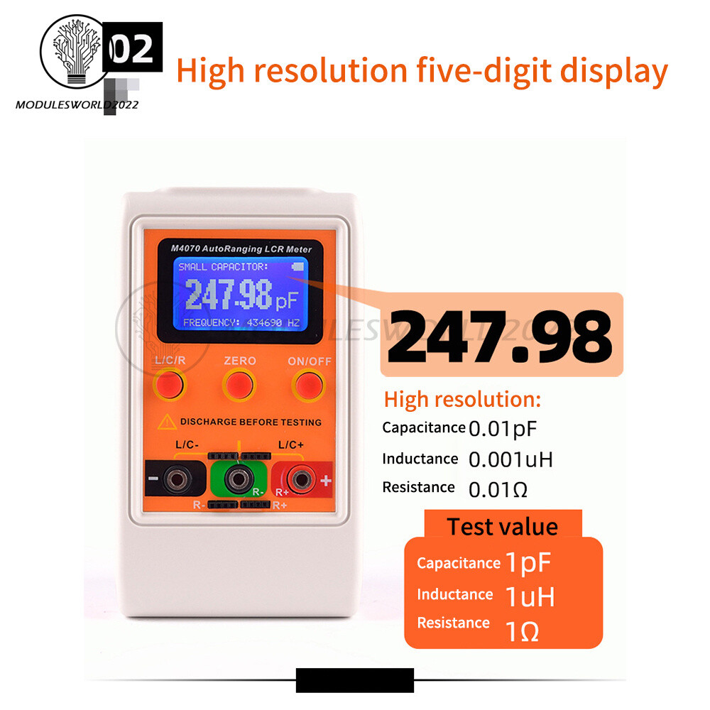 Handheld M4070 Auto Ranging LCR Meter Capacitance Inductance Resistance Tester