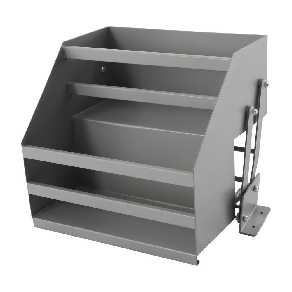 Pull Down Cabinet Organizer 2 Tier Pull-Out Cabinet Wall Shelf Spice Dishes Rack