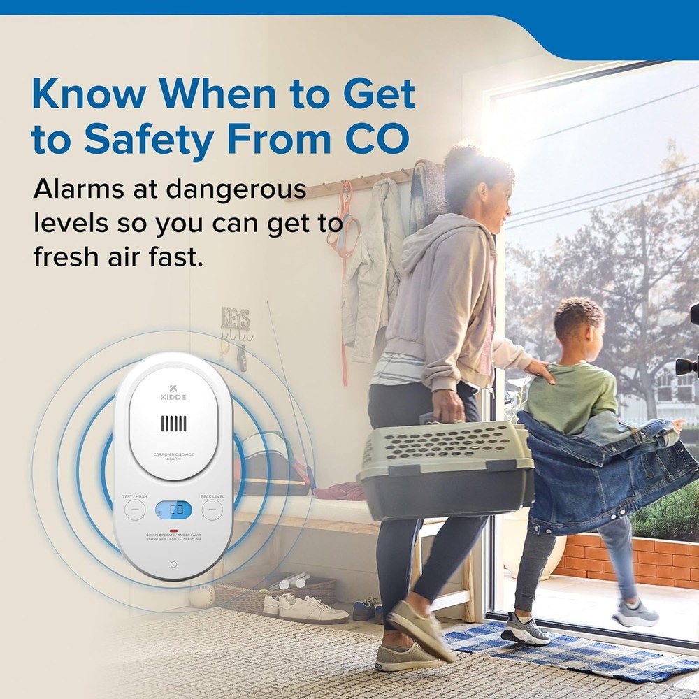 Kidde Carbon Monoxide Detector, Plug-in with AA Battery Backup, Easy-to-Read Dig