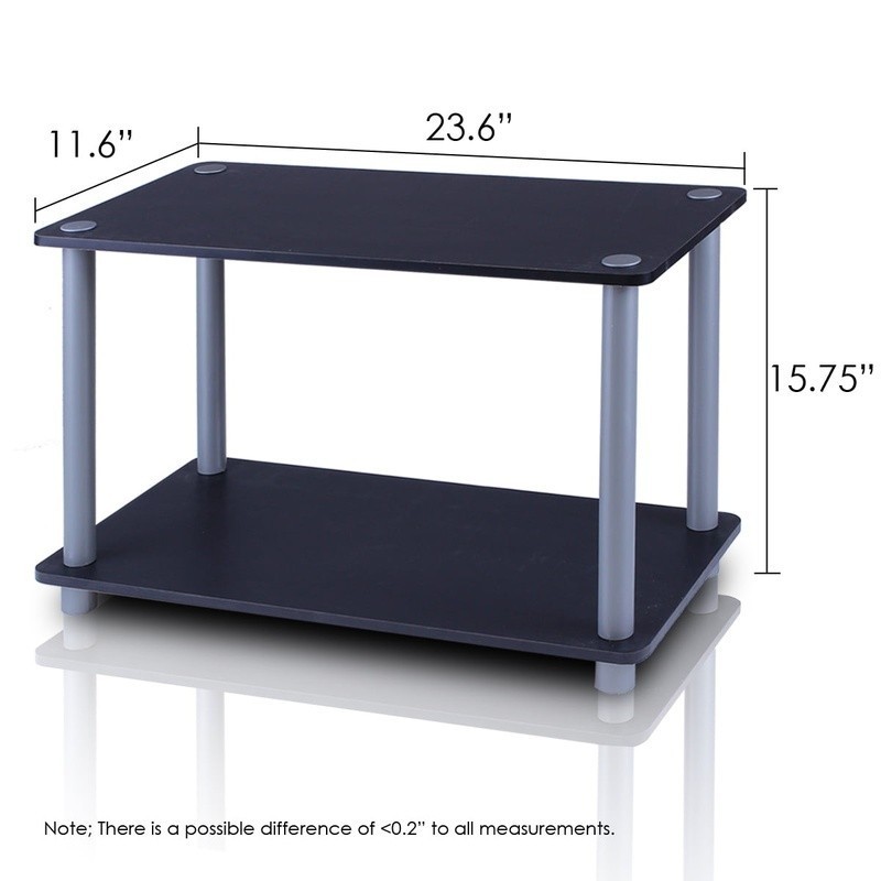 2-Tier No Tools Tube Shelf End Table Multi-functional Storage Unit Indoor Use