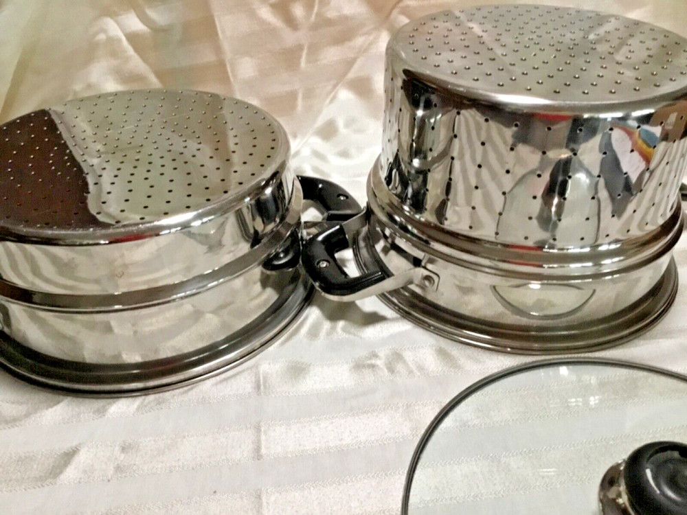 ONEIDA Immaculate 18/10 Stainless ~ Two (2) Steamer Inserts ~ Strainers