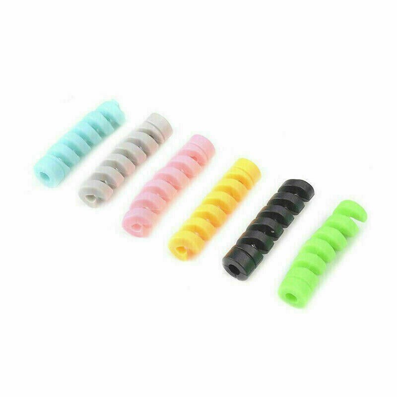 7pcs Cord Protector Universal Silicone Spiral USB Cable Saver for iPhone Android