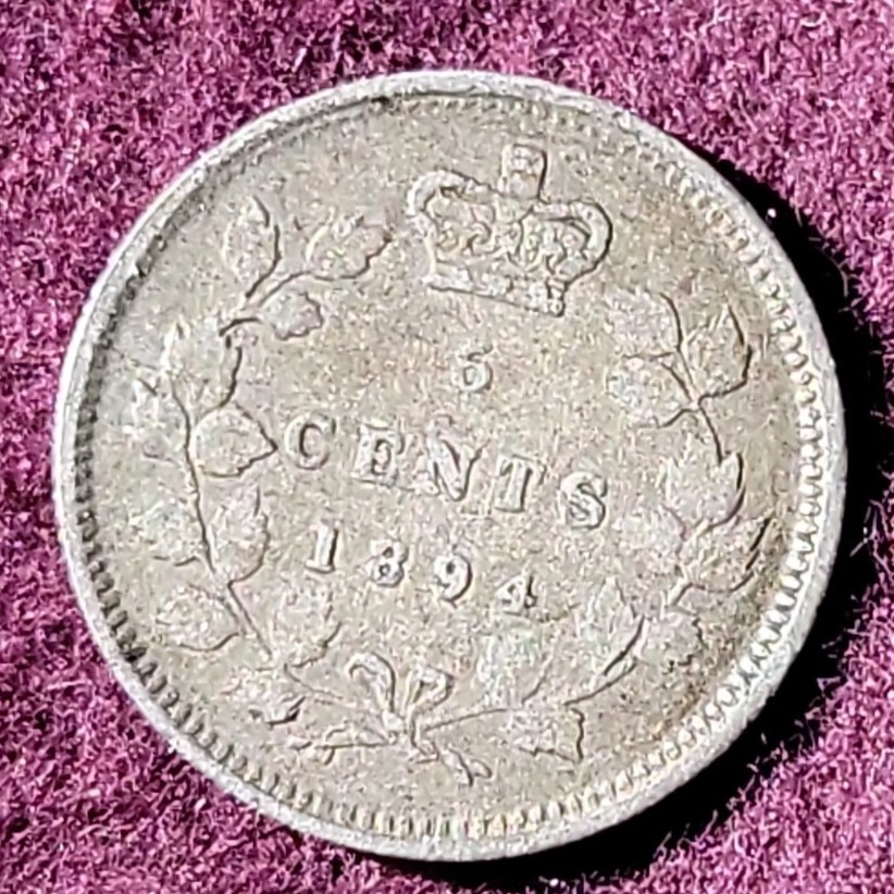 1894 Canada 5 cent silver  - Solid  VF   stk#K958