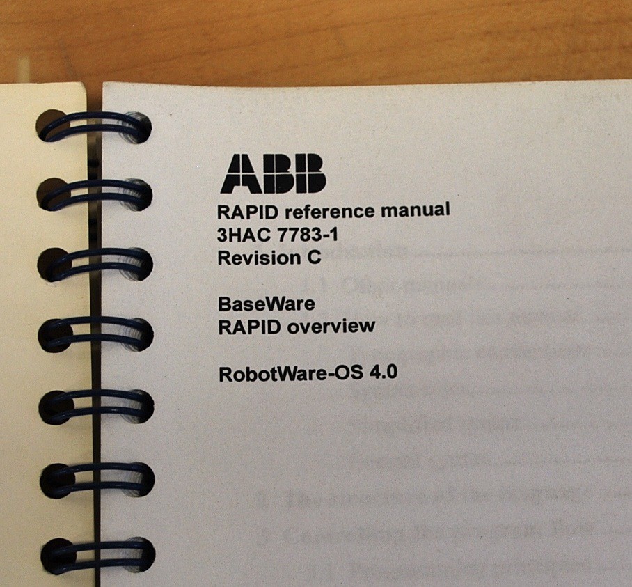 ABB 3HAC 7783-1 Rapid Reference Manual Overview - USED
