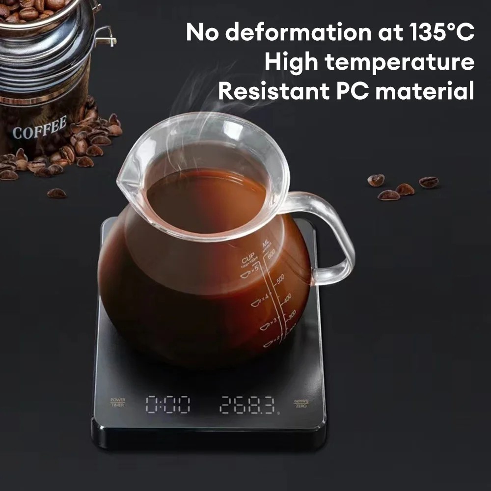 Digital Coffee Scale Timer LED USB 3kg 0.1g Precision Espresso Kitchen Scale Pro
